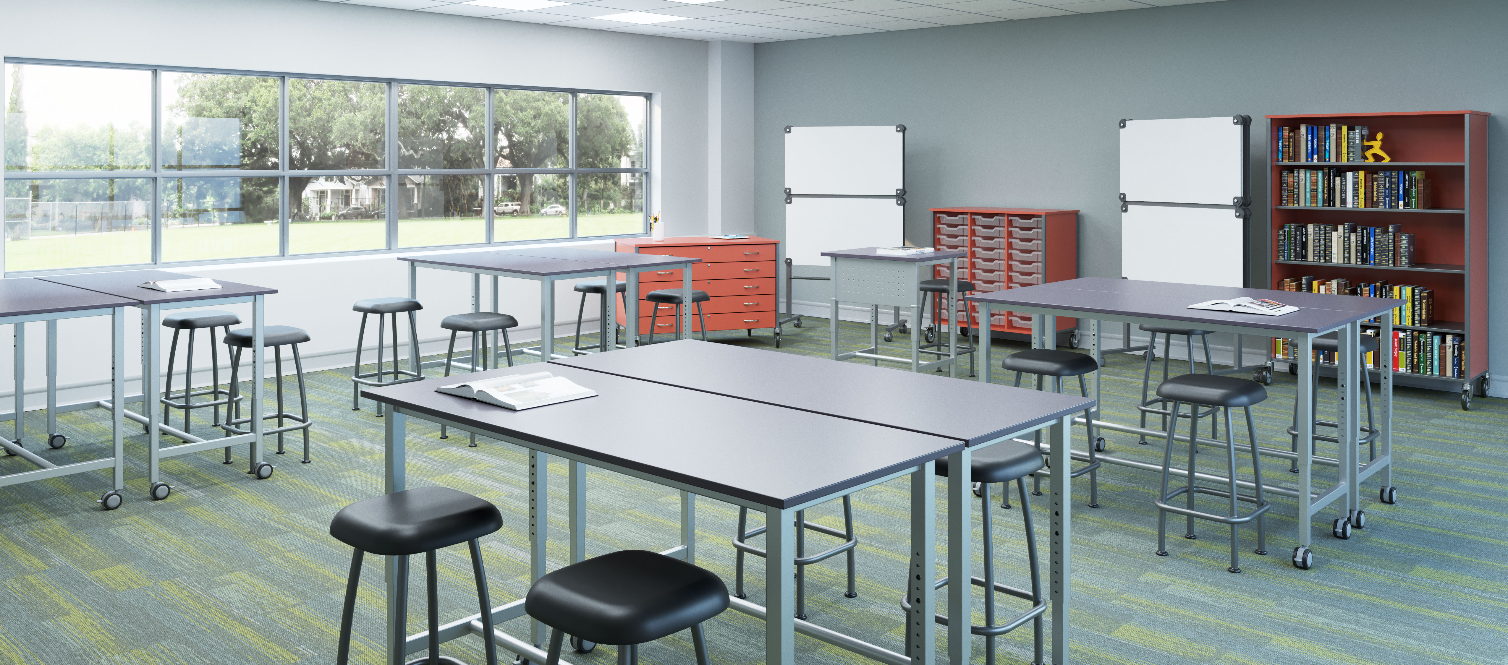 Rendering of the Sheerline collection in the classroom