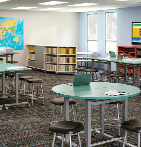 Classroom optimized for fifth or sixth grade students