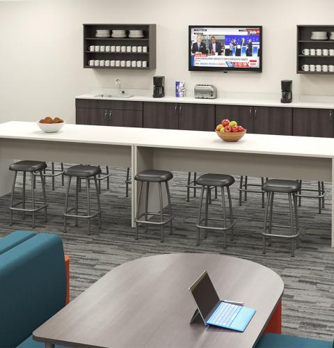 School teacher's lounge interior design
