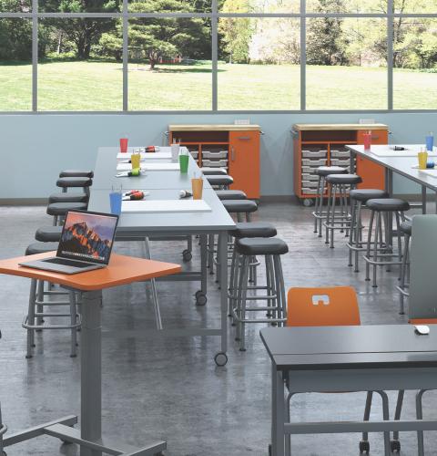 Art classroom setting