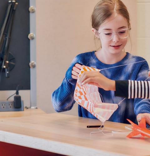 Two students working on a project.