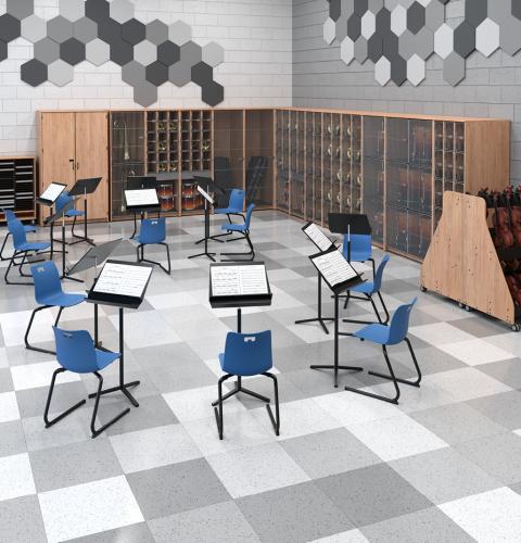 Music classroom setting