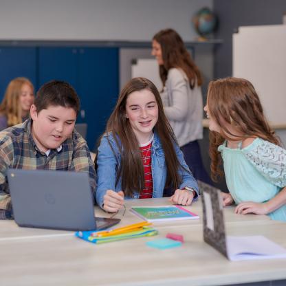 Students working on a group project