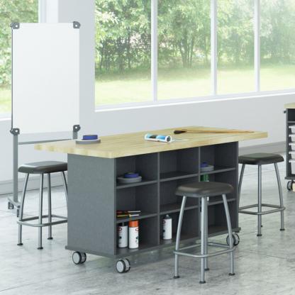 Whiteboard next to workstation
