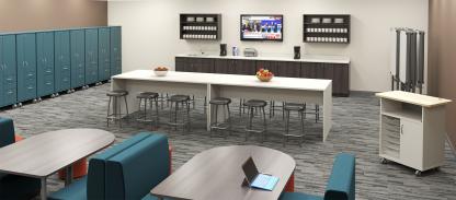 School teacher's lounge interior design