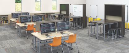 Computer lab classroom setting