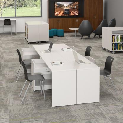 Common area with groups of tables.