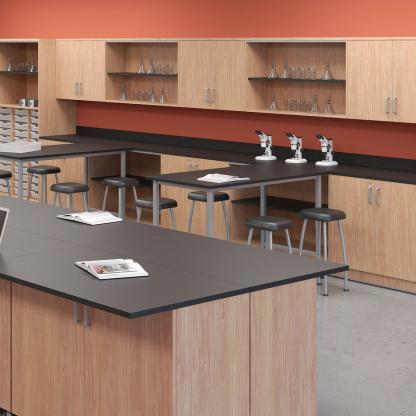 Science room tables.