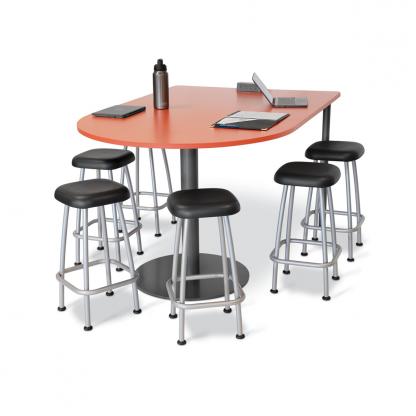 orange Pedestal Base & Post Leg