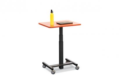 Orange desk with yellow bottle
