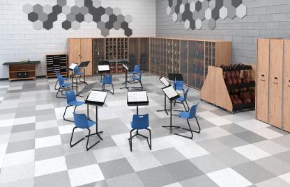 Music classroom setting