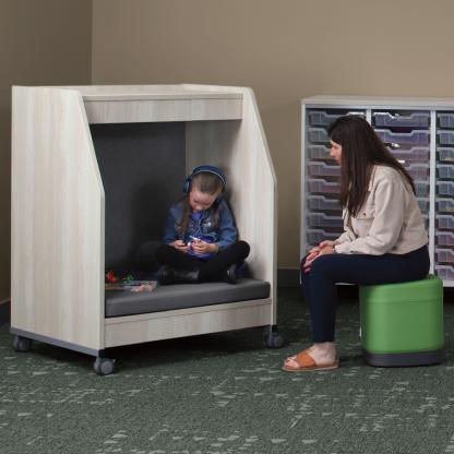 Teacher with student