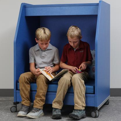 Two students in calm cubby