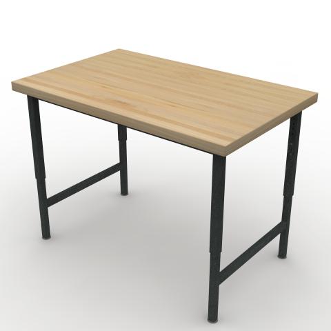TUNR4830R42L Maple Block Worksurface Rendering
