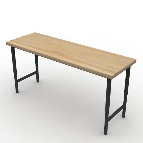 TUNR7224R42L Maple Block Worksurface Rendering