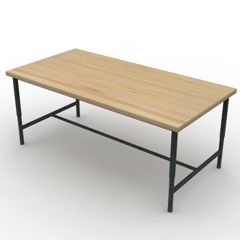 TUNR8442R42L Maple Block Worksurface Rendering