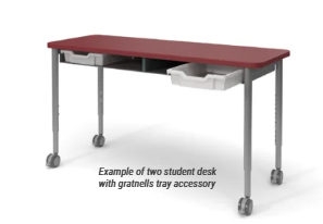 TUDP 2 Student Desk with Gratnells Tray accessory