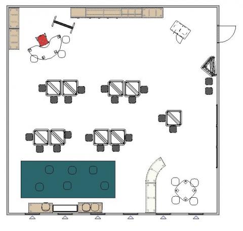 Top view of 3-4th grade classroom
