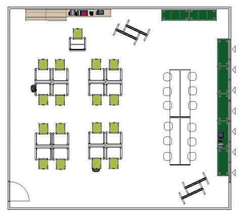 Plan view of 6-8th grade classroom