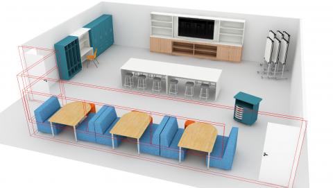 3D view of teacher/faculty lounge