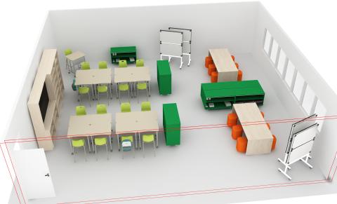6-8 grade classroom 3D view