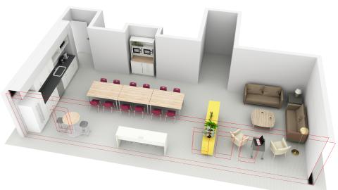 Teacher/Faculty lounge 3D floorplan