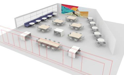 Café/Life center 3D view