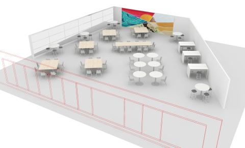 Café/Life center 3D view