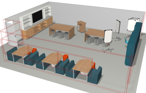 Teacher/faculty lounge 3D view