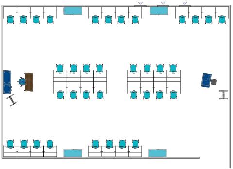 Computer lab plan for carrel desks