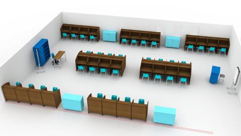 Computer lab with carrel desks