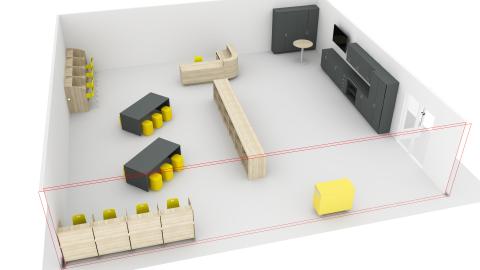 Makerspace classroom with carrels