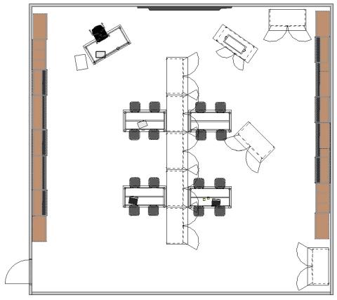 Floor plan view of science classroom