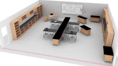 3D view of science classroom