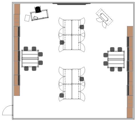 Floor plan view of science classroom
