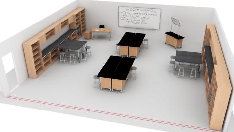 3D view of science classroom