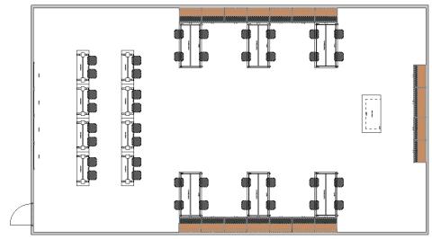 Floor plan view of science classroom