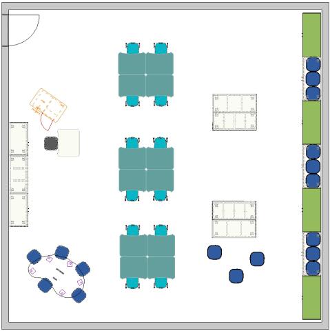 Floor plan view of special education classroom