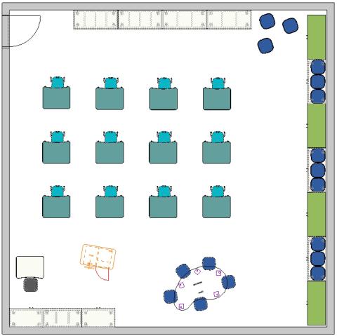 Floor plan view of special education classroom
