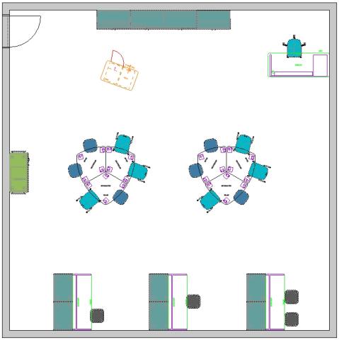 Floor plan view of special education classroom