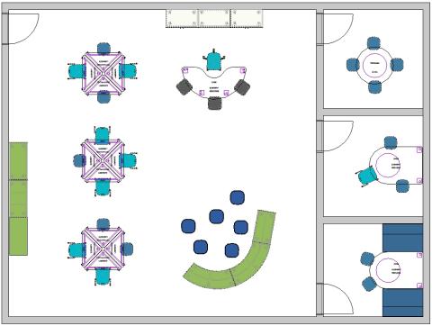 Floor plan view of special education classroom