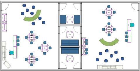 Floor plan view of special education classroom