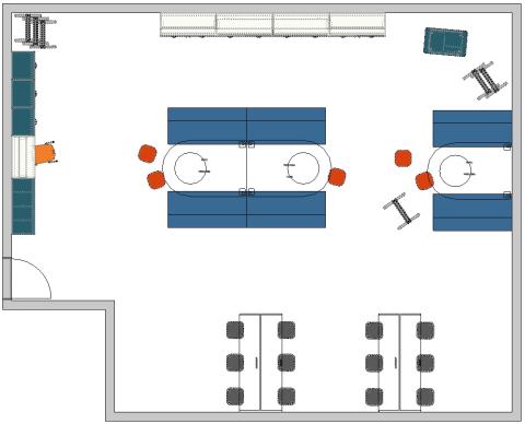 Floor plan view of teacher lounge