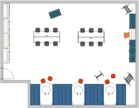 Floor plan view of teacher lounge