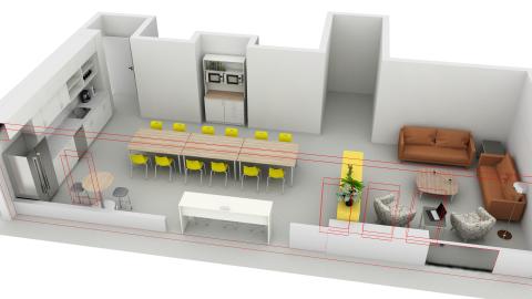 3D view of teacher lounge