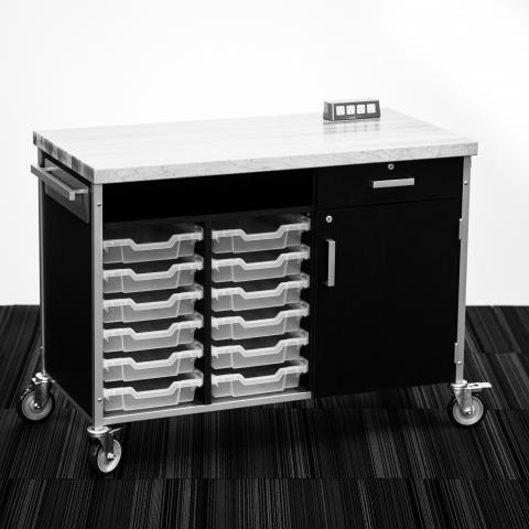 Sheerline Project Cart with power,Maple Block 158105 B&W