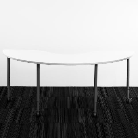 Post Leg Table, Kidney shape B&W