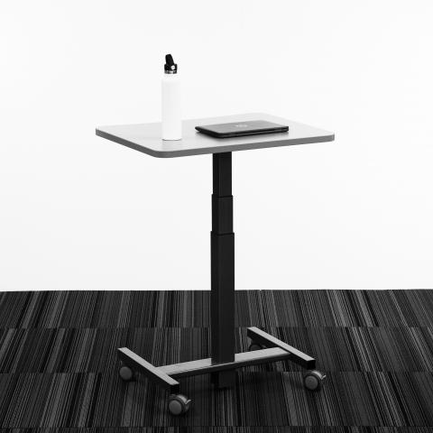 Pneumatic Base Table NSPR308Q - Standing Height - side - b&w