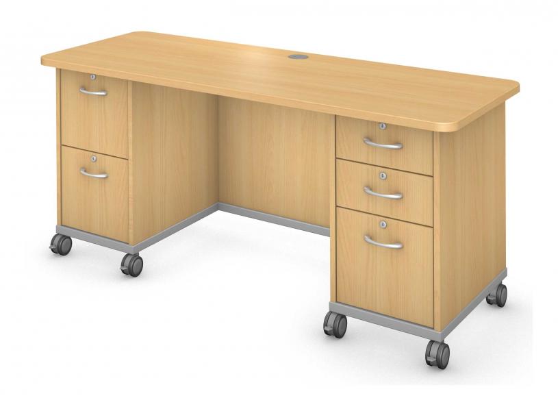 Plane Desk, Double Ped Product Rendering