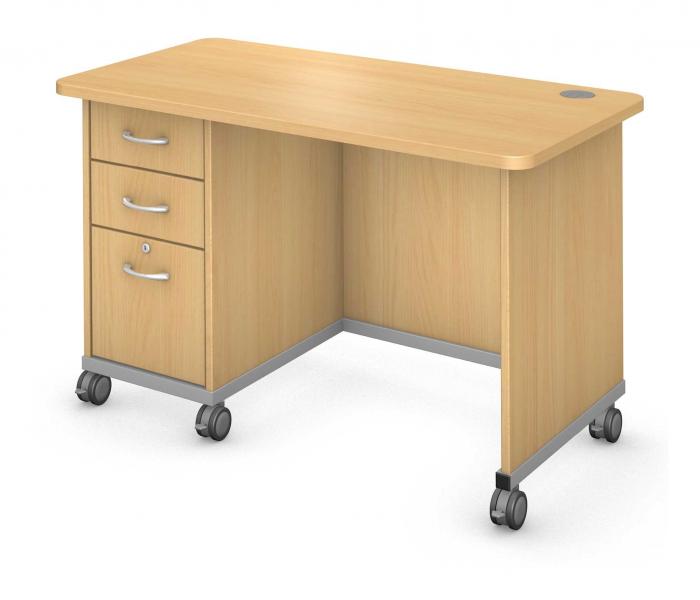 Plane Desk, Single Ped, Full End Leg Product Rendering